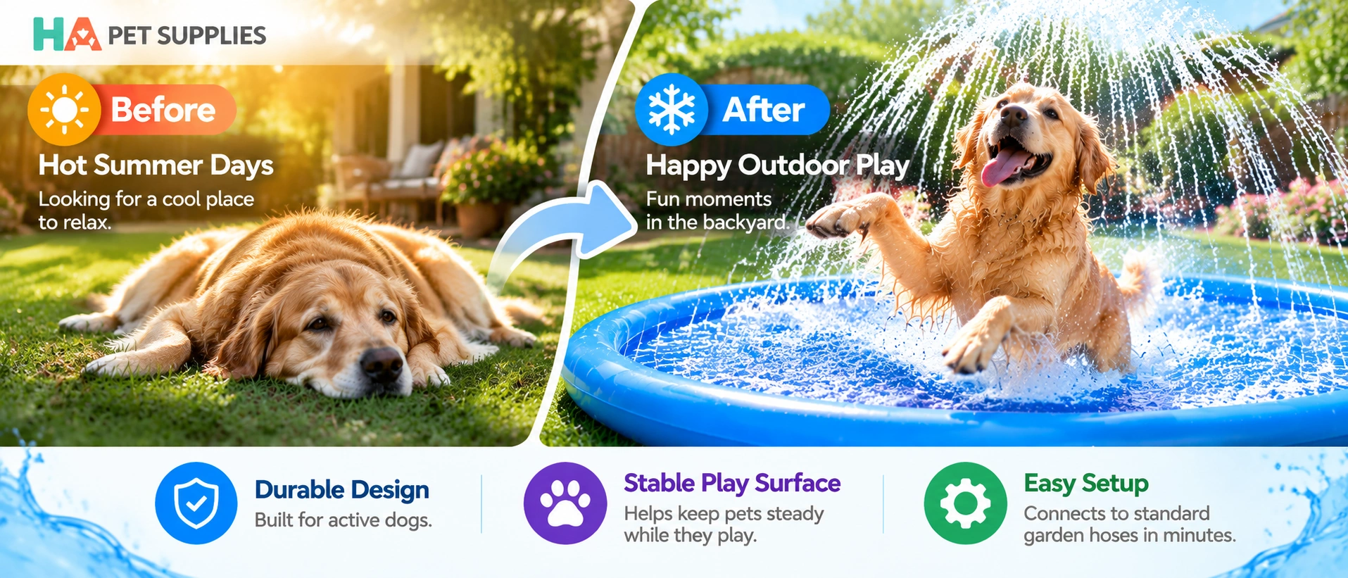 Dog Splash Pad transforming hot summer days into fun outdoor adventures