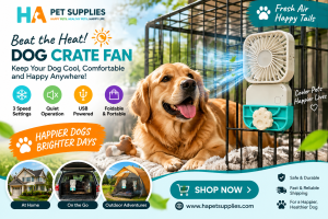 Dog crate fan hapetsupplies marketing pic