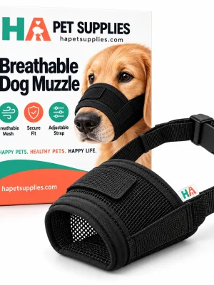 HA Pet Supplies breathable dog muzzle with retail packaging