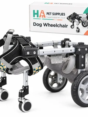 HA Pet Supplies adjustable dog wheelchair with support harness