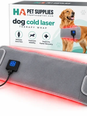 Dog cold laser therapy wrap with red light and controller
