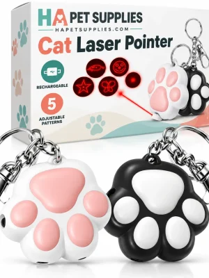 Rechargeable cat laser pointer keychains with five patterns