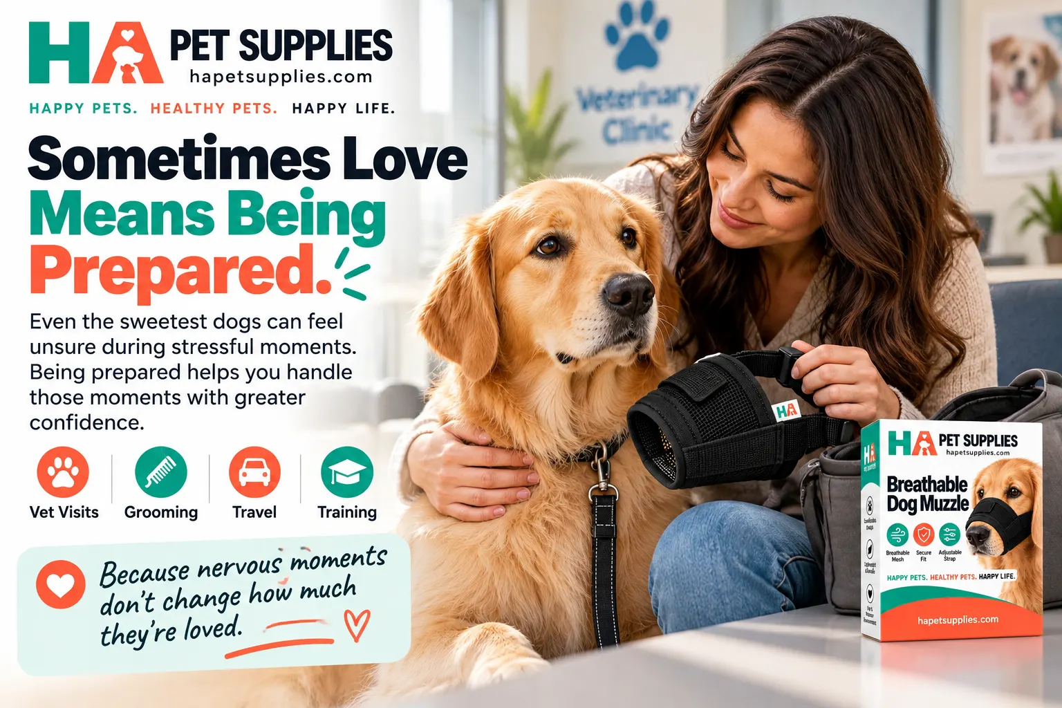 Buy Dog Muzzle Online - HA Pet Supplies breathable dog muzzle for everyday handling