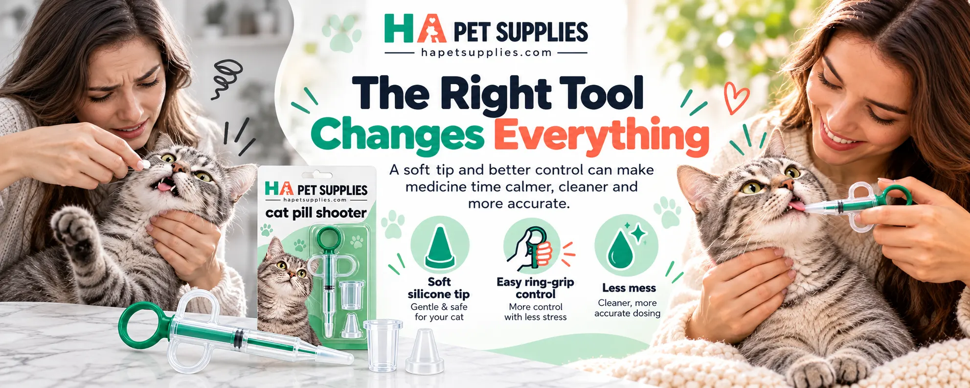 Cat pill shooter compared with manual pill giving
