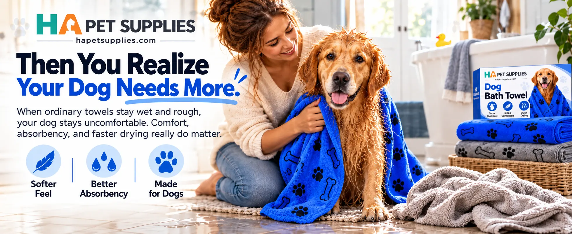 absorbent dog bath towel for drying wet fur