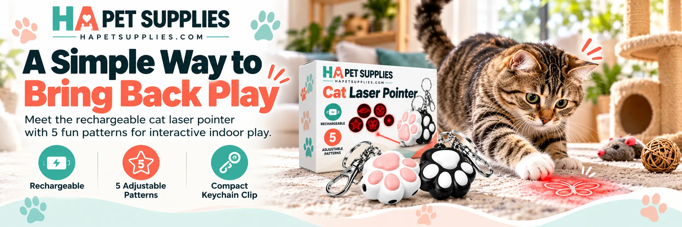 rechargeable cat laser pointer with five adjustable patterns