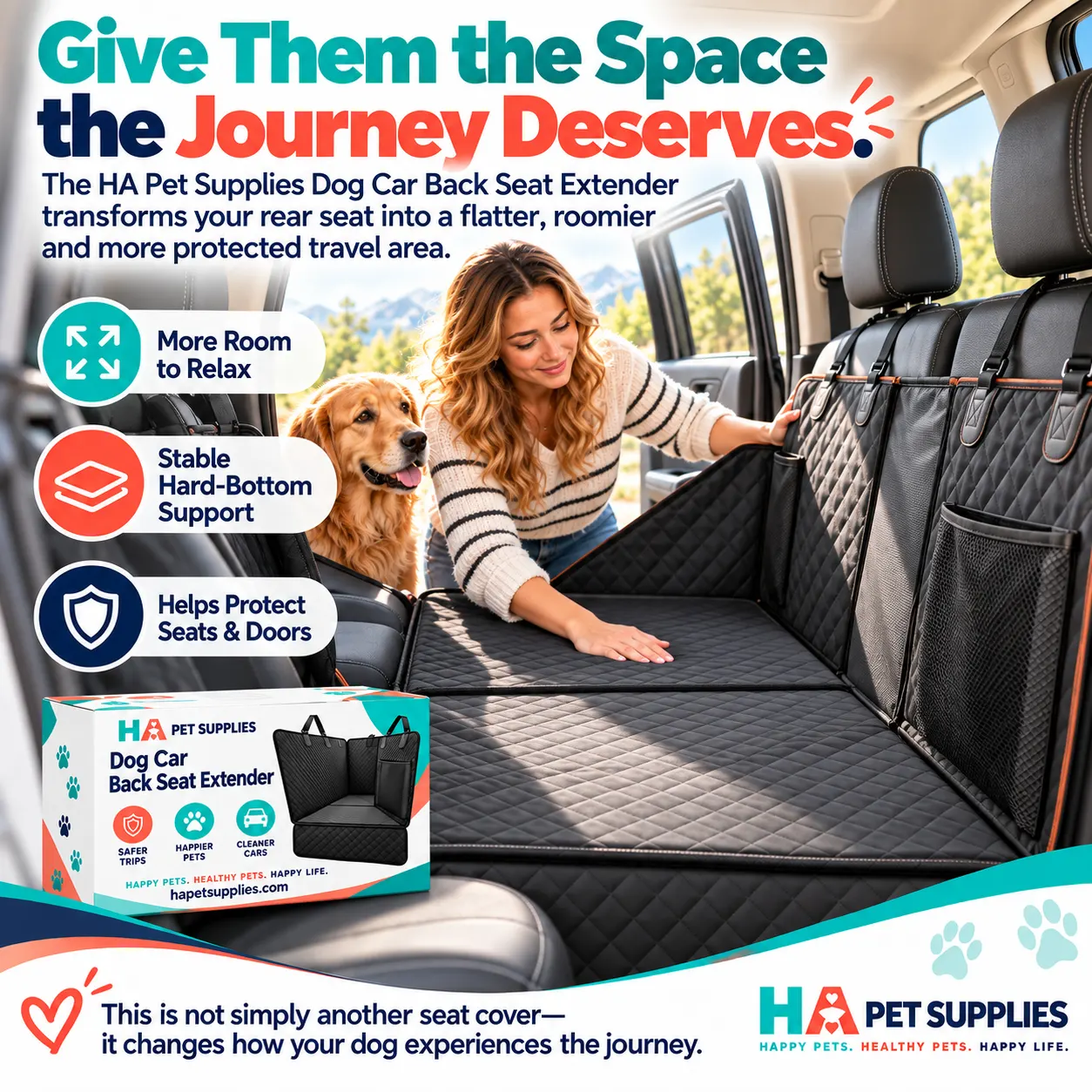 hard bottom dog car seat cover for protected back seat travel