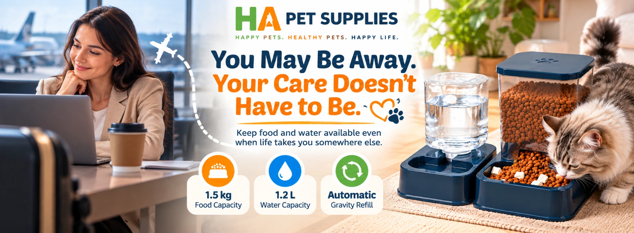 Automatic cat food dispenser for feeding cats while away