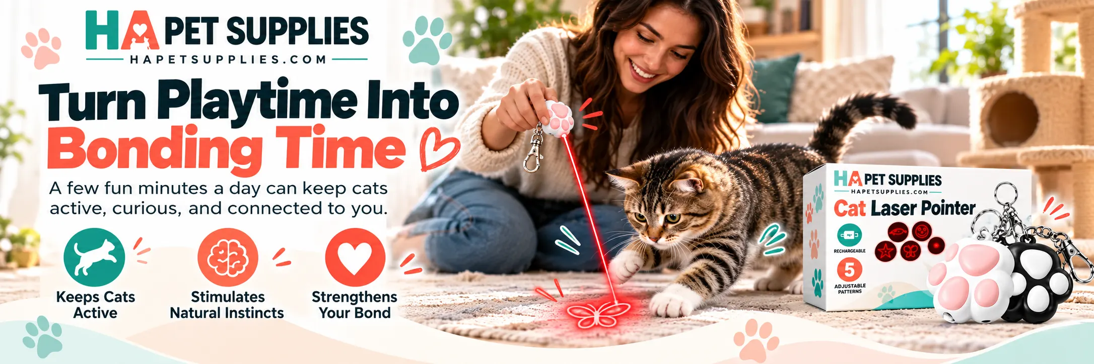 cat chasing laser toy during interactive play