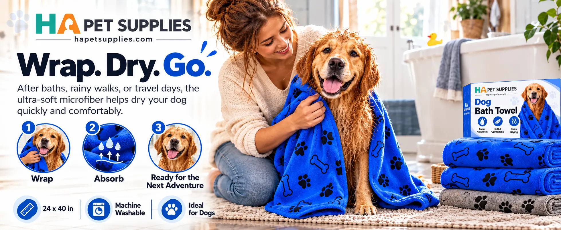 quick dry dog towel after bathing