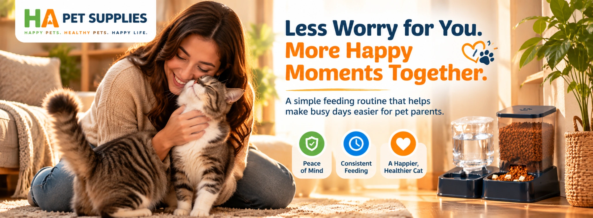 Automatic pet feeder and water dispenser for cats