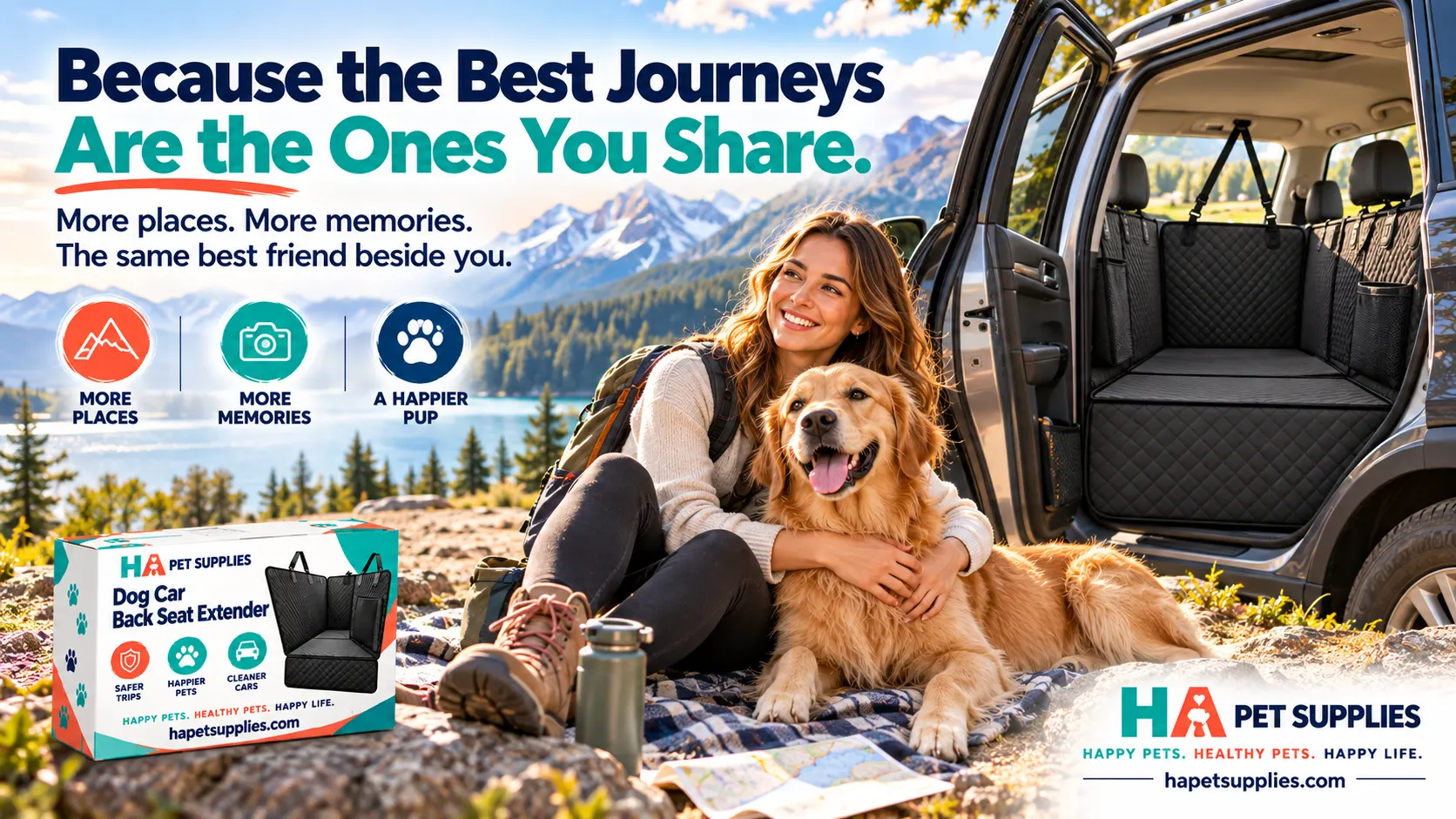 dog travel bed for back seat road trips with owner
