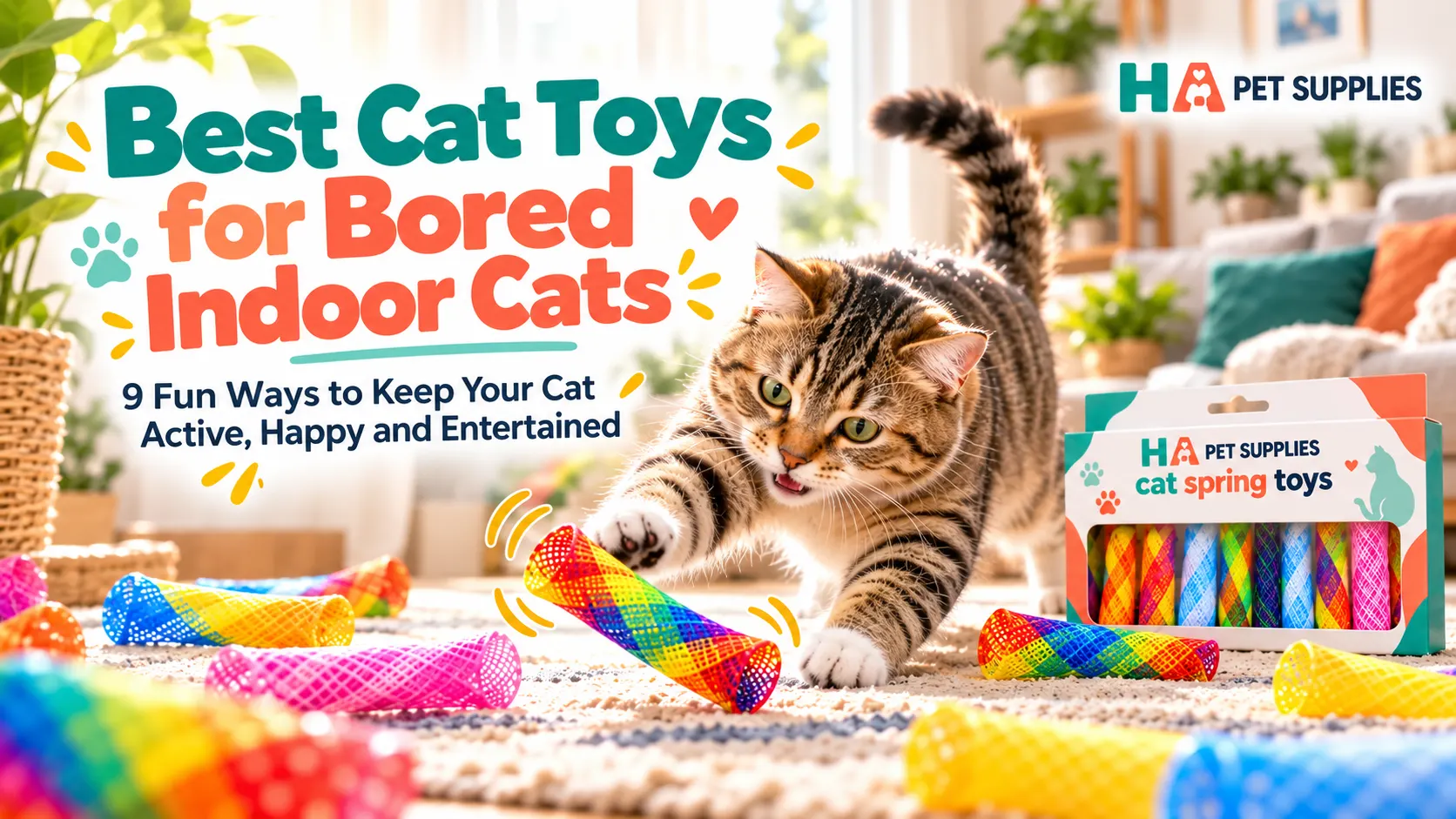 Best cat toys for bored indoor cats with HA Pet Supplies spring toys