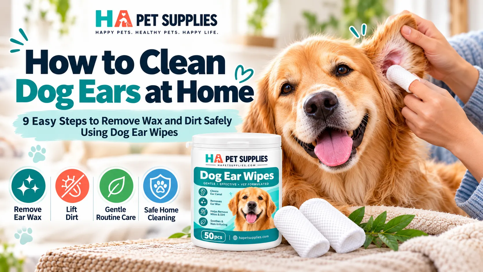 How to clean dog ears at home with dog ear wipes