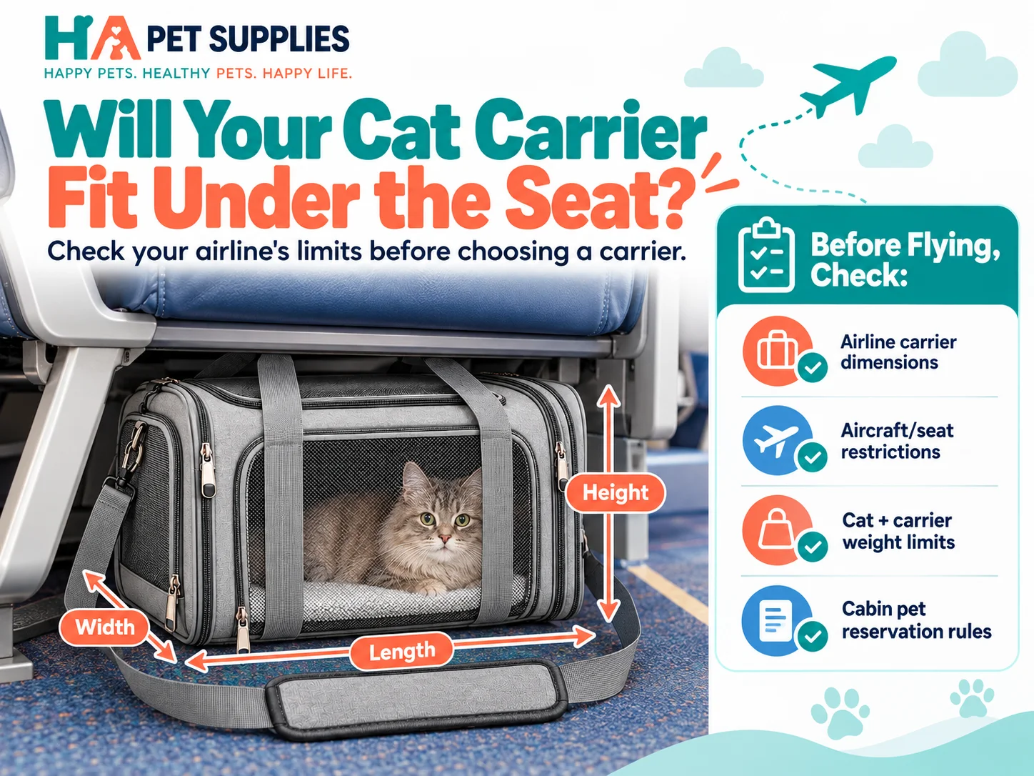 cat airline carrier under airplane seat size guide