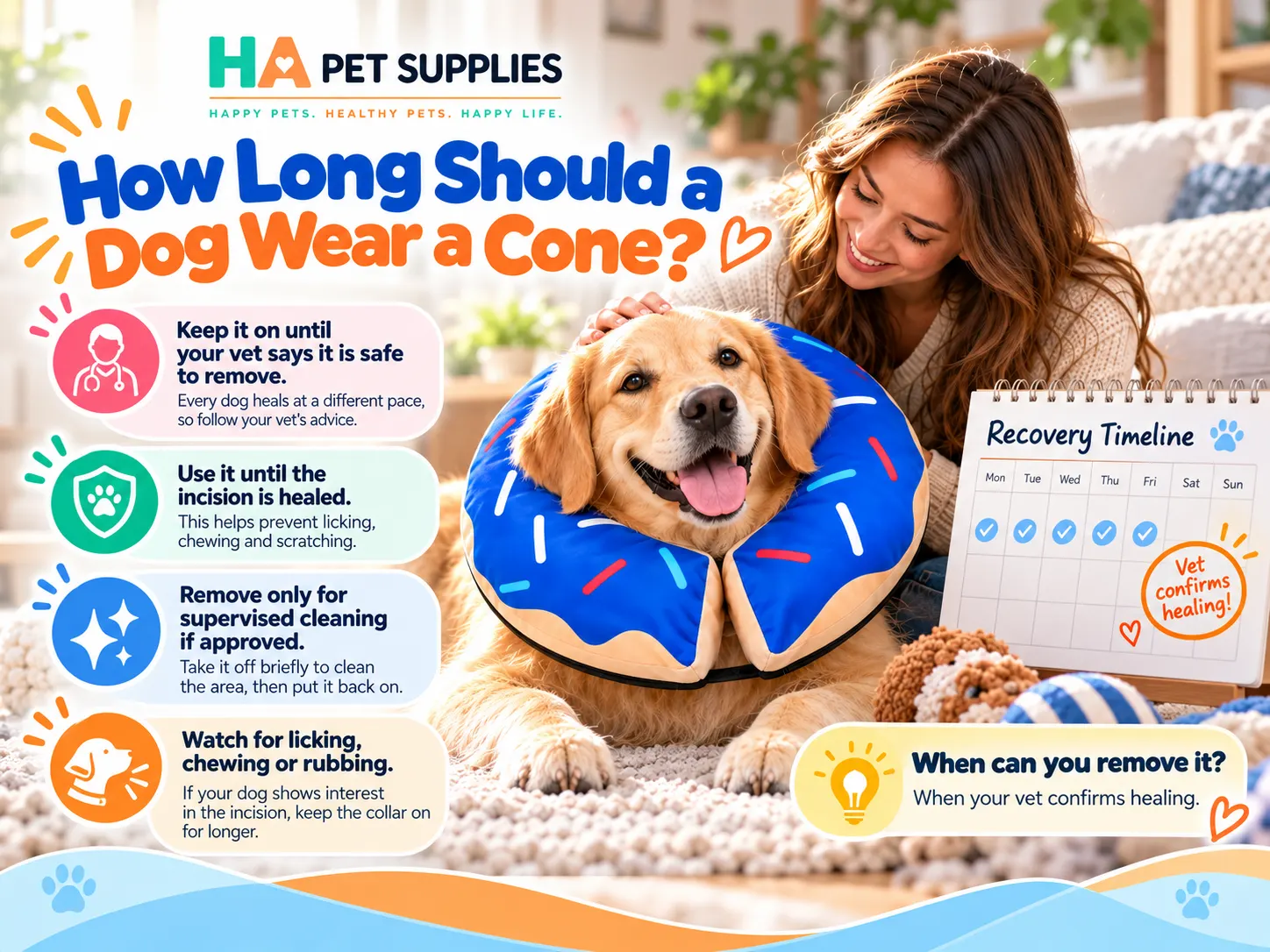 When to remove a dog recovery collar after surgery