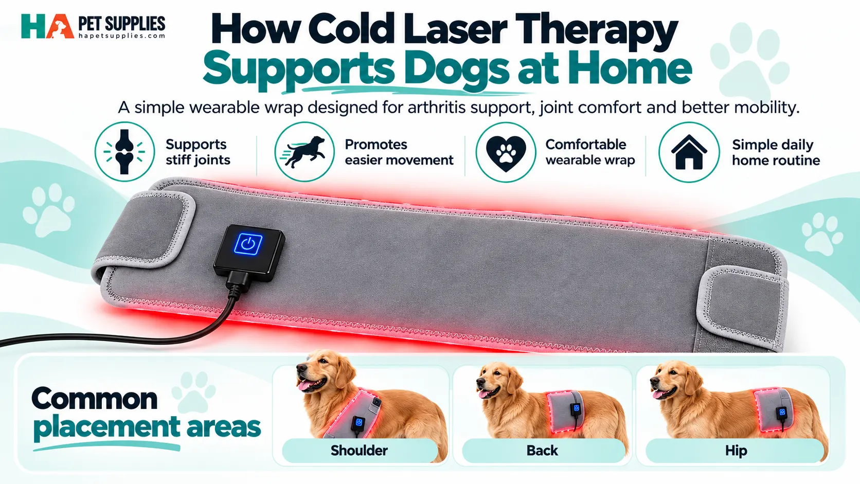 Cold laser therapy for dogs shoulder back and hip placement guide
