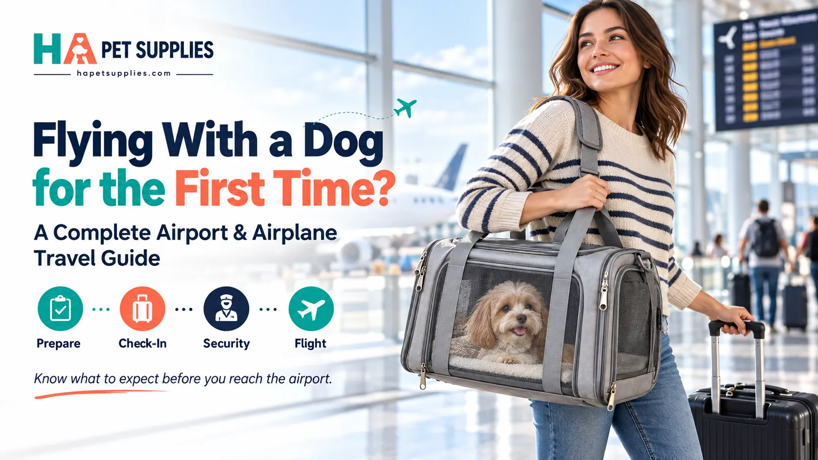 Flying with a dog for the first time using a dog airline carrier