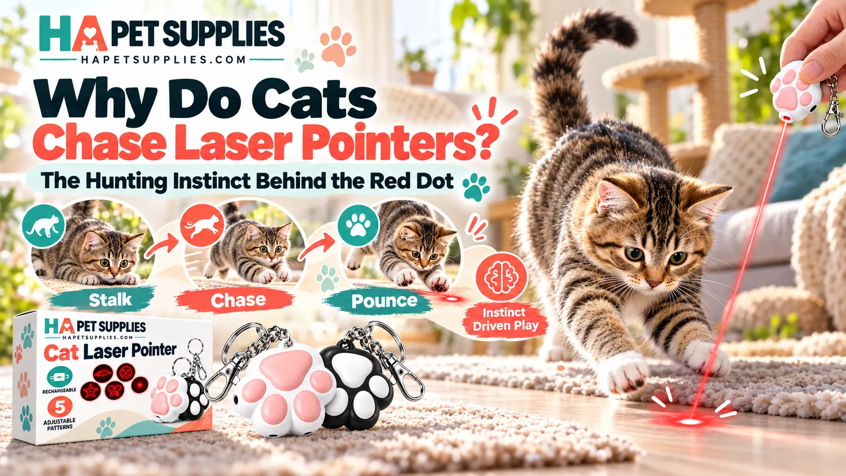 why do cats chase laser pointers during instinct driven hunting play