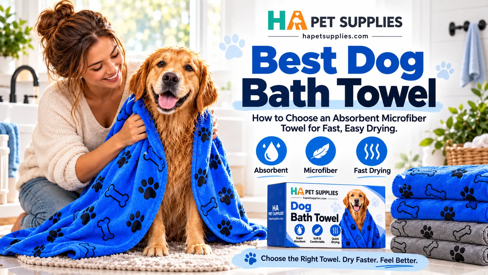 best dog bath towel for absorbent microfiber drying after a bath
