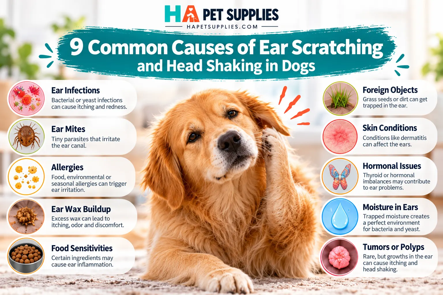 Nine possible causes of dog ear scratching and head shaking