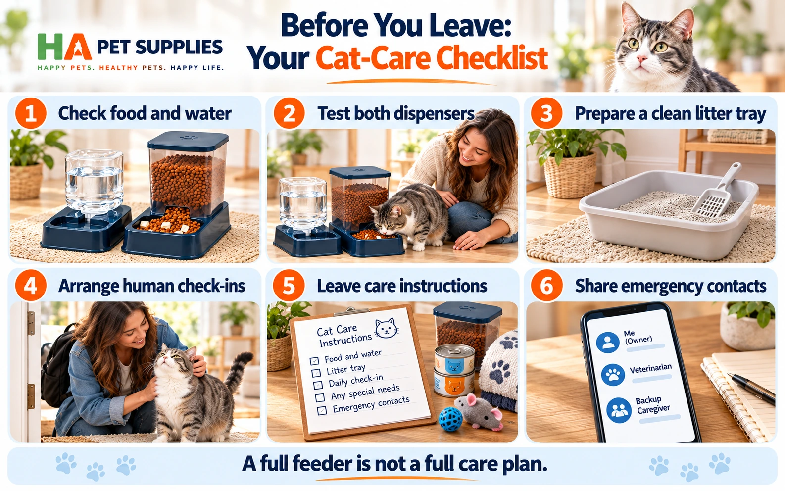 Leave a cat alone with an automatic feeder six step safety checklist