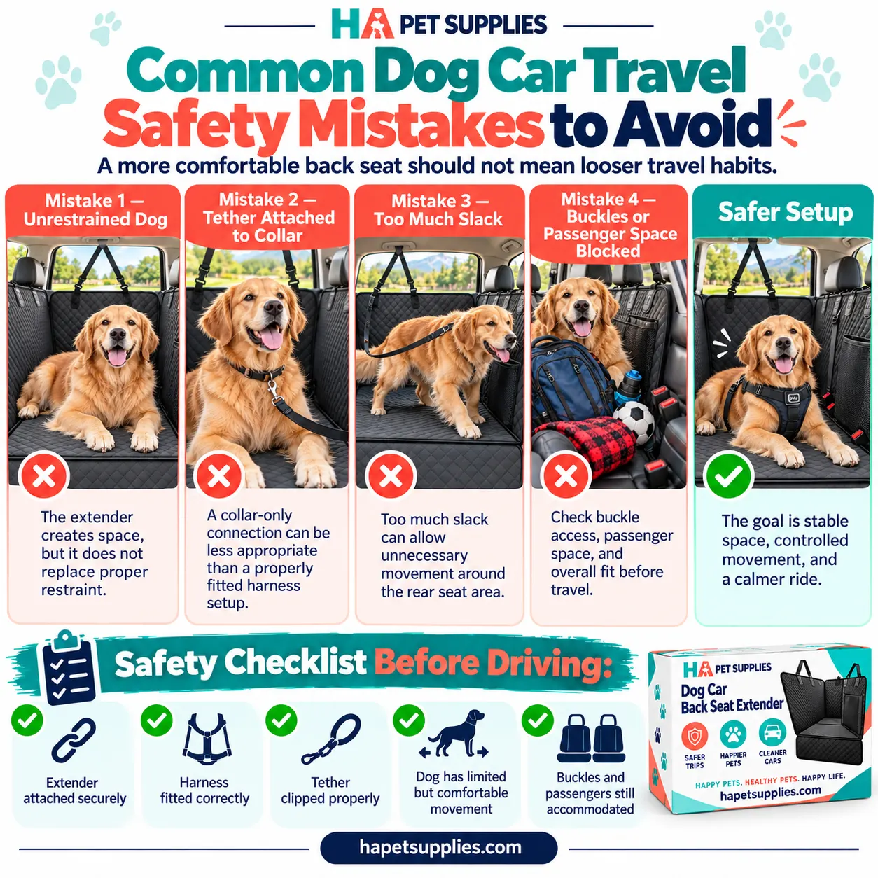 dog car travel safety mistakes when using a dog seat extender