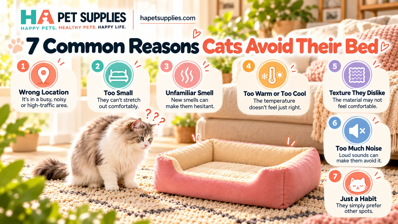 Seven common reasons cats reject new cat beds