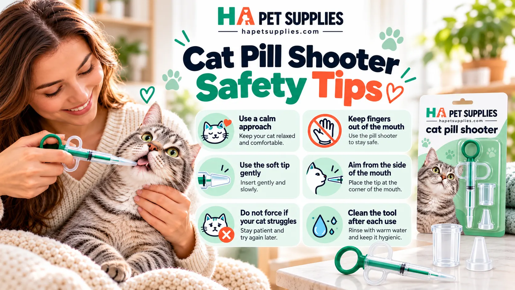 How to use a cat pill shooter safely with gentle medication precautions