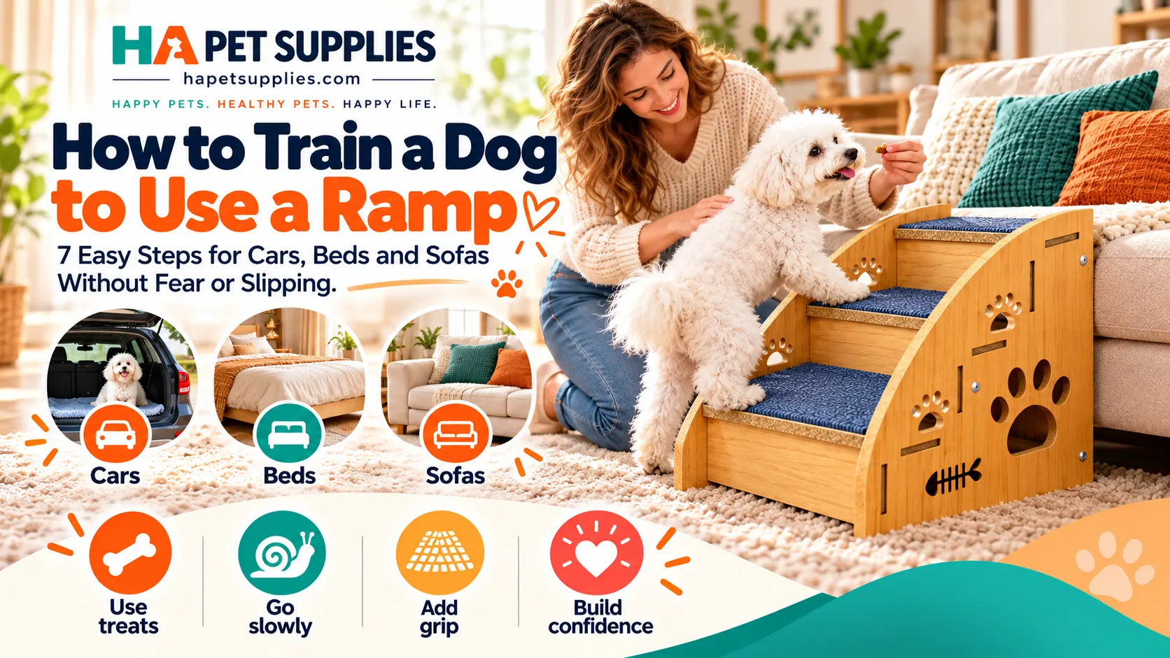 How to train a dog to use a ramp with positive rewards