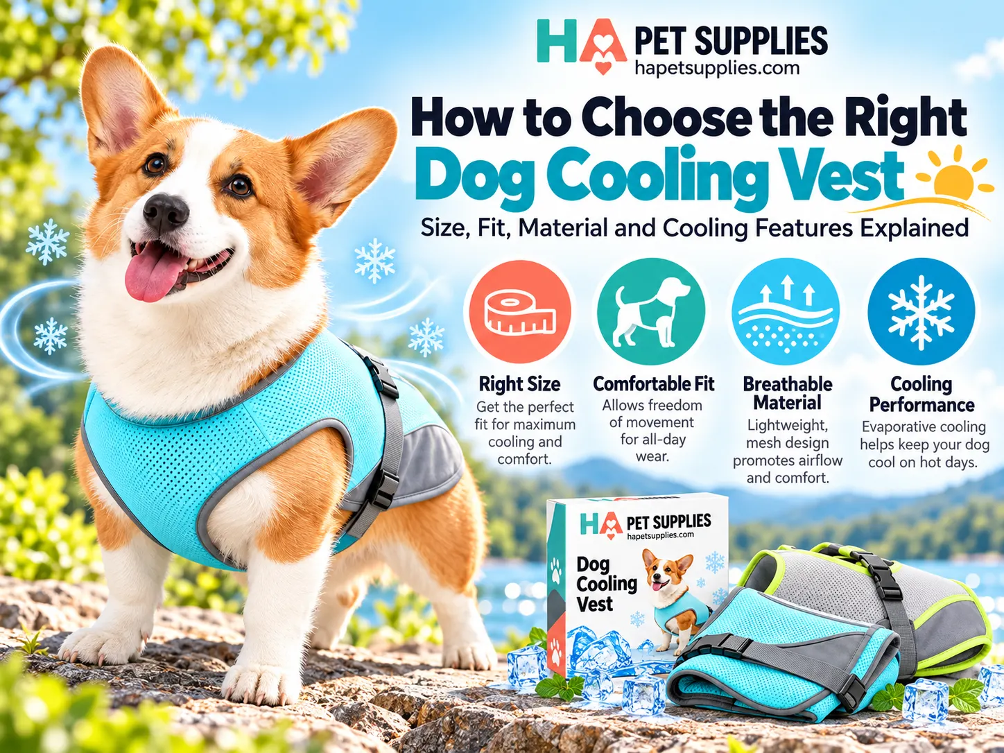 dog cooling vest with breathable fit for summer comfort