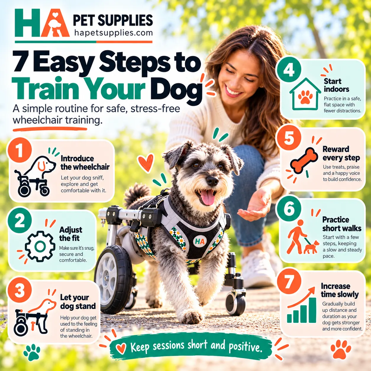 How to train a dog to use a wheelchair in seven easy steps