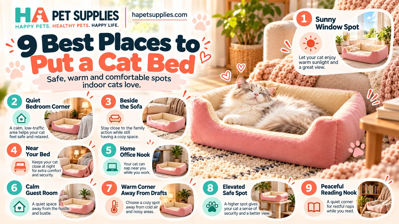 Nine best indoor places to put a cat bed